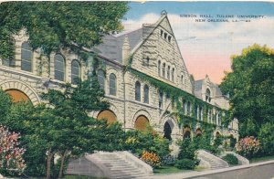 Gibson Hall at Tulane University - New Orleans LA, Louisiana - pm 1943 - Linen