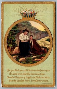 Postcard c1909 Ring Series by Julius Bien Artistic Romantic Couple A