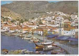 HYDRA ISLAND, Greece, 1950-1970's; Partial View Of The Town And Harbour