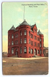 Paris Texas Federal Building Post Office Postcard B193