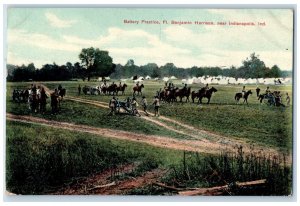 1908 Battery Practice Ft Benjamin Harrison near Indianapolis Indiana IN Postcard