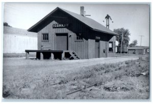 c1960's Conrad South Dakota SD Railway Train Depot Station RPPC Photo Postcard