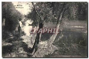 Postcard Old Rustic Marne woman