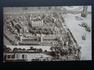 London TOWER OF LONDON From The Air c1920's PC by Aircraft Manufacturing Co.