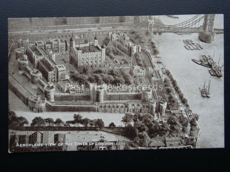 London TOWER OF LONDON From The Air c1920's PC by Aircraft Manufacturing Co.