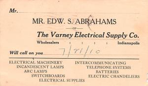 Varney Electrical Supply Co Advertising 1910 light crease, small paper chip b...