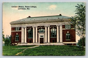 Coram Library Bates College Lewiston ME 1917 Postcard Historic Architecture
