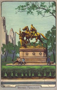 c.'39, Civil War, Gen Sherman Equestrian By Saint-Gaudens, New York,Old Postcard
