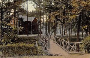 DEAL LAKE NJ RUSTIC BRIDGE AT ROSS FENTON FARM POSTCARD c1913