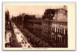 Avenida De Mayo Street View Buenos Aires Argentina UNP WB Postcard W8