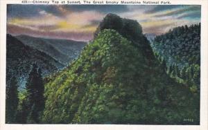 Smoky Mountains National Park Chimnet Top At Sunset