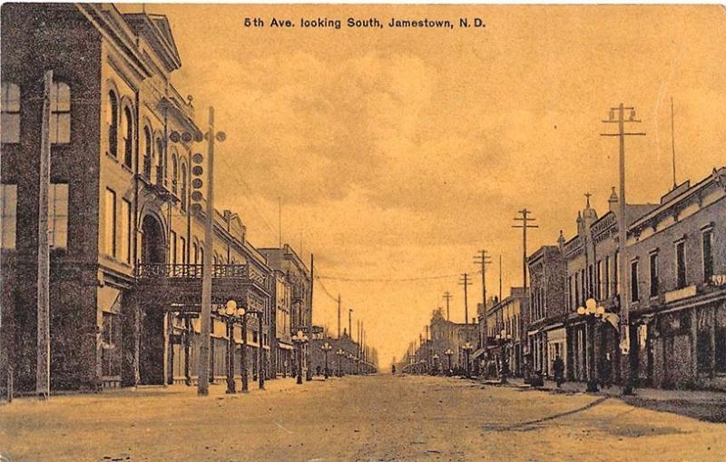 Jamestown ND Street View Store Fronts, Published by Bloom Bros. Postcard