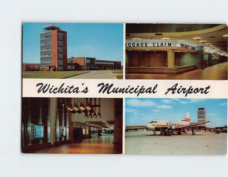 Postcard Wichitas Municipal Airport Wichita Kansas USA