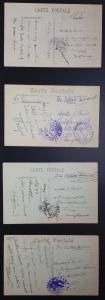 WW1 1918-1919 Collection of 12 PPC's US Army PES Postmarks AEF Censor Cachets 