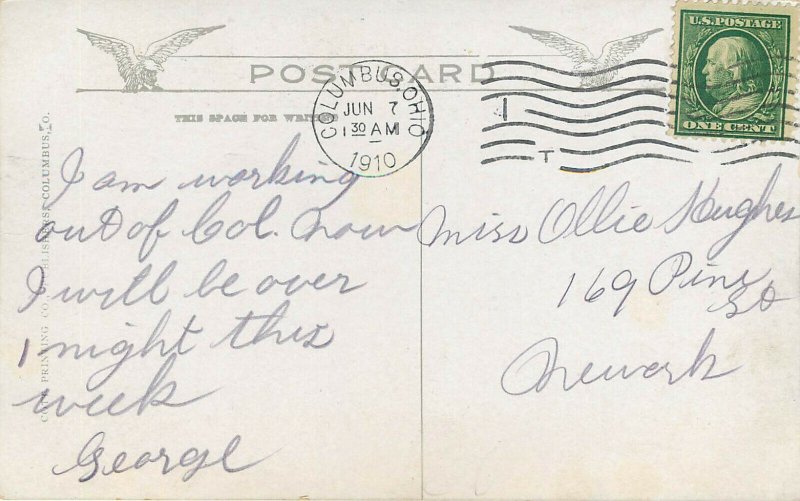 Postcard YMCA Building Columbus OH Posted 1910