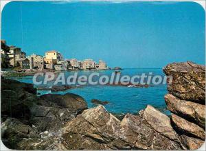 Modern Postcard Panorama of Corsica Erbalunga the rocky point topped houses e...