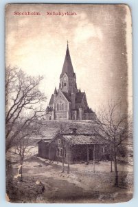 Södermanland Sweden Postcard Stockholm Sophia Church 1912 Antique Posted