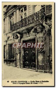 Old Postcard Aix en Provence Old Door has Caristides hotel Espagnet Cours Mir...