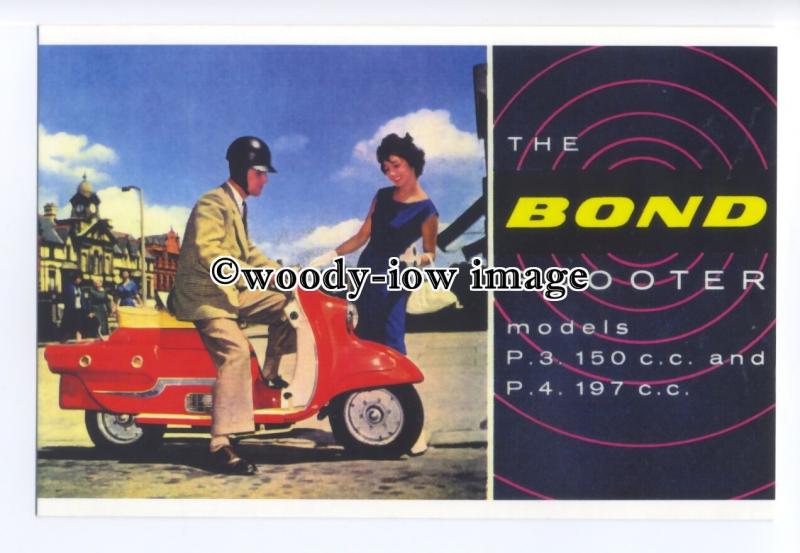 ad0859 - Bond Scooter P.3 & P.4 - Vintage Scooter - Modern Advert Postcard