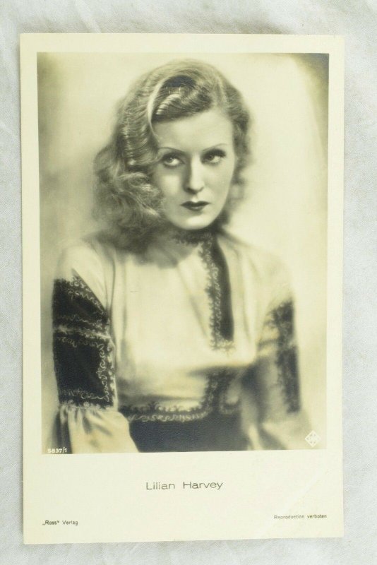 1930's RPPC Lilian Harvey Movie Star Ross Verlag Dutch Real Photo Postcard 4P108