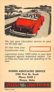 NAMPA, Idaho ID ~ NORRIS ASSOCIATED SERVICE  Auto~Car Service Notice AD Postcard