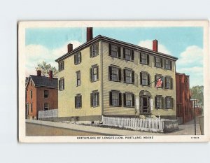 Postcard Birthplace Of Longfellow, Portland, Maine