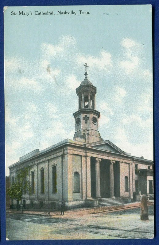 Nashville Tennessee tn St Mary's Cathedral old postcard