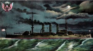 USS Virginia Battleship Navy Ship Postcard