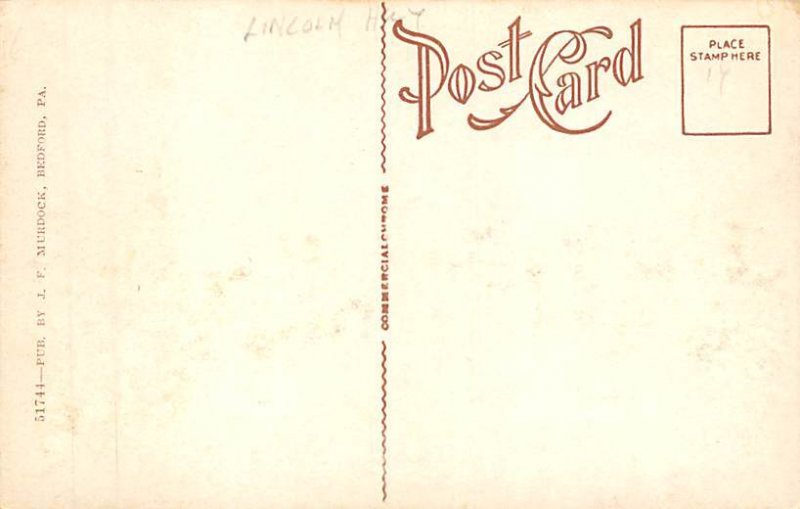 Seven Mile Stretch Lincoln Highway View Postcard Backing 