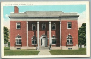 DOLGEVILLE NY MASONIC TEMPLE ANTIQUE POSTCARD