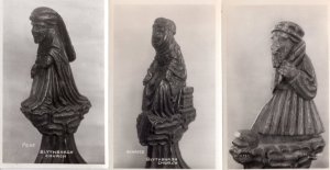 Pride Avarice Winter Blythburgh Church 3x Vintage Real Photo Postcard s