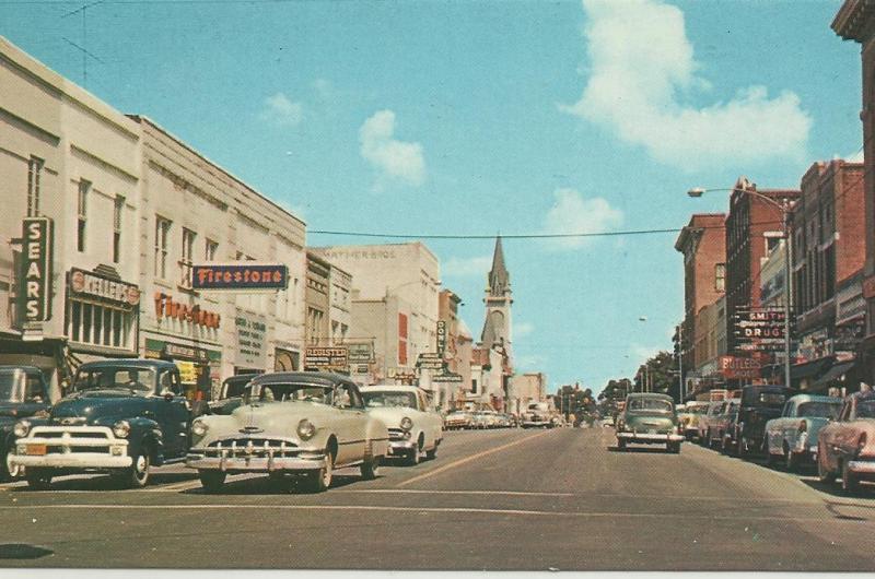 GEORGIA - VALDOSTA -  DOWNTOWN BUSINESS - c/u CARS - SHOPS - STORE SIGNS - 50-60