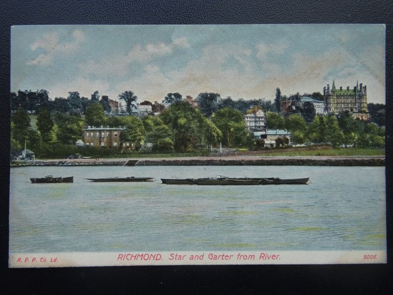 Surrey RICHMOND The Star & Garter from River Thames - Old Postcard by Rapid