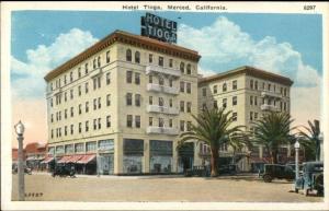 Merced CA Hotel Tioga c1920 Postcard