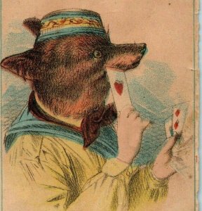 1870's Big Can Tea Co Anthropomorphic Fox Playing Cards P197