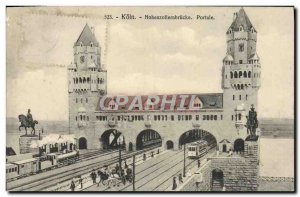 Postcard Old Train Koln Hohenzollernbrücke Portale