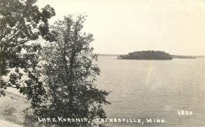 Paynesville Minnesota~Real Photo Postcard: Island @ Middle of Lake Koronis 1940s 