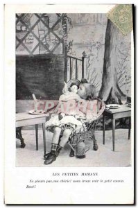 Old Postcard Fancy Doll Small Child Moms Do not cry my darling we'll see the ...
