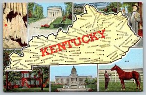 Kentucky State Map  Postcard