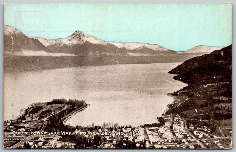 Queenstown Lake Wakatipu New Zealand c1910 Postcard