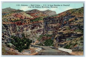 1952 Entrance Shell Canon From Sheridan To Greybull Bighorn Mts. WY Postcard