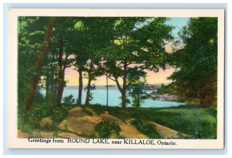 c1910's Greetings From Round Lake Near Killaloe Ontario Canada Postcard