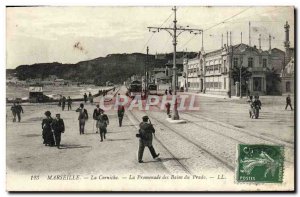 Old Postcard Marseille The Corniche promenade baths prado