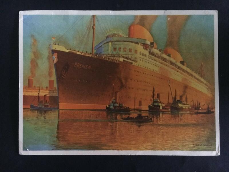 Mint Germany Graf Zeppelin II Picture postcard LZ 130 Lloyd Bremen ship