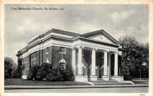 D94/ De Ridder Louisiana La Postcard c1940s First Methodist Church Building