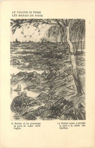WWI Postcard L. Racmaekers Propaganda Dead Soldiers Pinsk Swamps Kaisers Peace