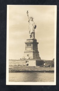 RPPC NEW YORK CITY NY ELLIS ISLAND STATUE OF LIBERTY 1944 REAL PHOTO POSTCARD