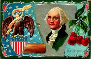 Patriotic John Winsch George Washington Eagle Crest Foil Embossed Postcard 1911