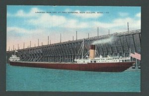 Ca 1945 Duluth MN Loading Ore At Two Harbors Mint W/Stains On Back