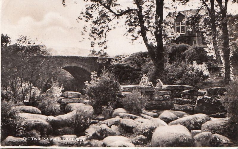 Postcard RPPC The Two Bridges Dartmeet Devon UK